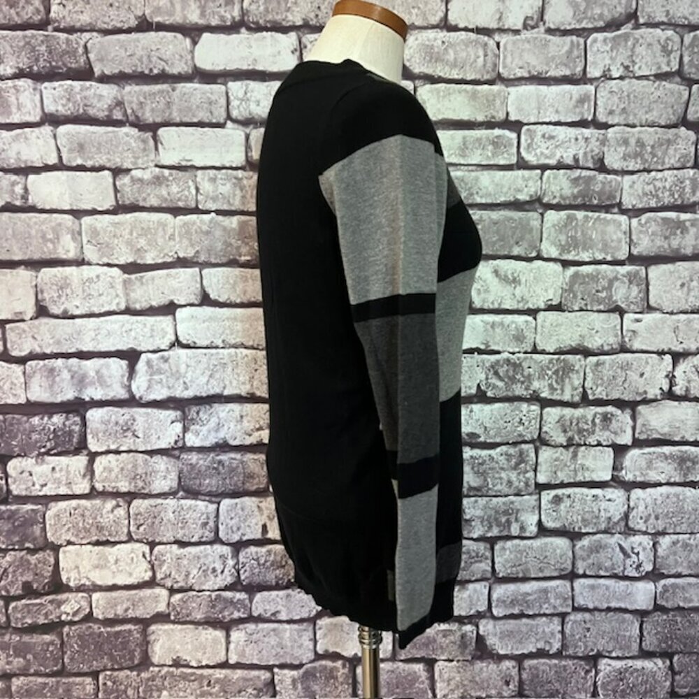 Anne Klein Black & Gray Long Sleeve Pullover Sweater Size M - Picture 6 of 7